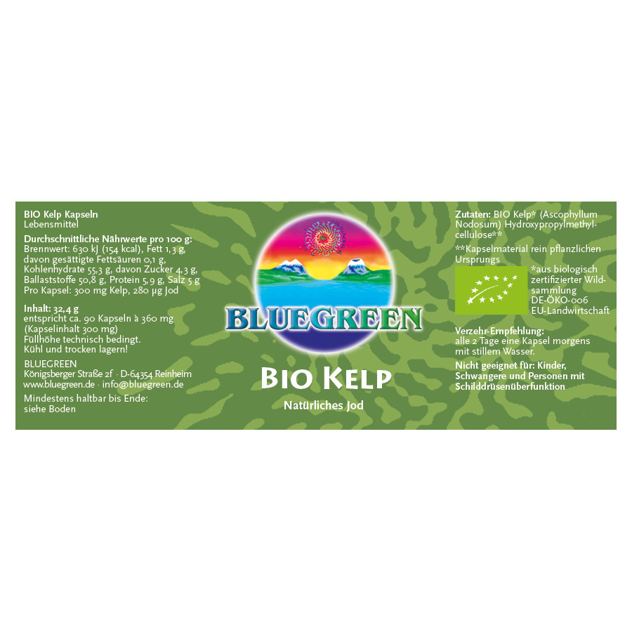 Nordatlantische Bio Kelp Kapseln 32,4g ca. 90 Kapseln