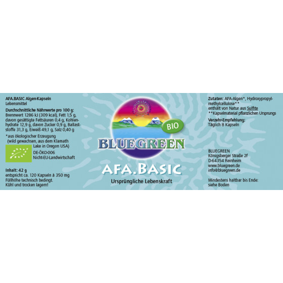 BLUEGREEN BIO AFA BASIC KAPSELN, 42g ca. 120 Kapseln