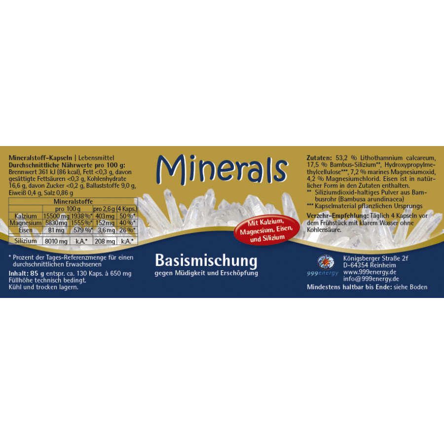 Minerals Basismischung, 85g, ca. 130 Kapseln