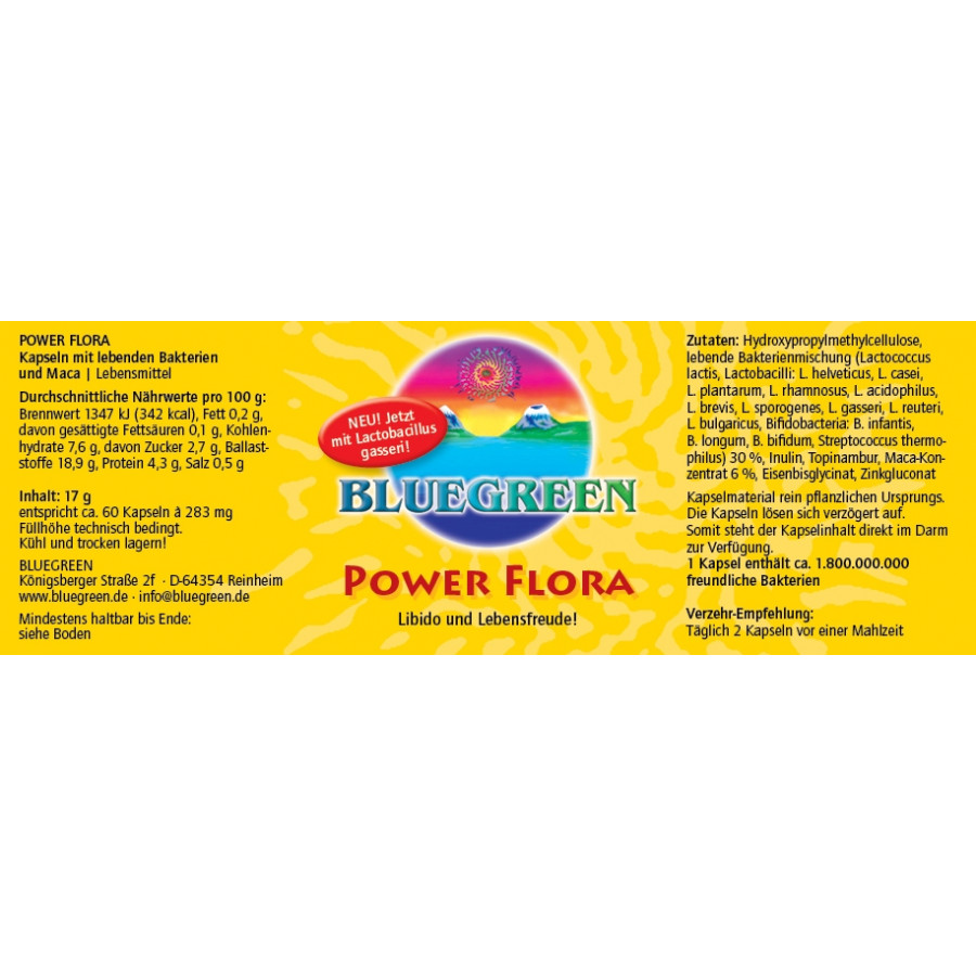 BLUEGREEN POWER FLORA 17g, ca. 60 Kapseln