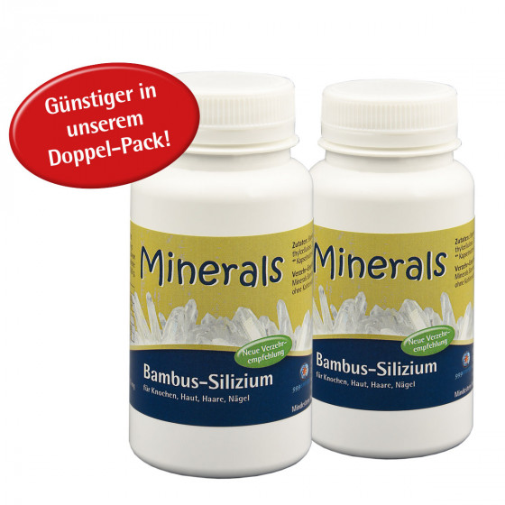 Minerals Bambus-Silizium 95%, 2 x 39 g, ca. 180 Kapseln a 433 mg im "Doppelpack"